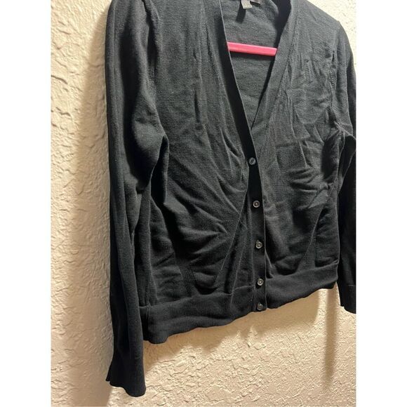 Banana Republic Black Button Up Cardigan Woman’s Size Large - Picture 2 of 8